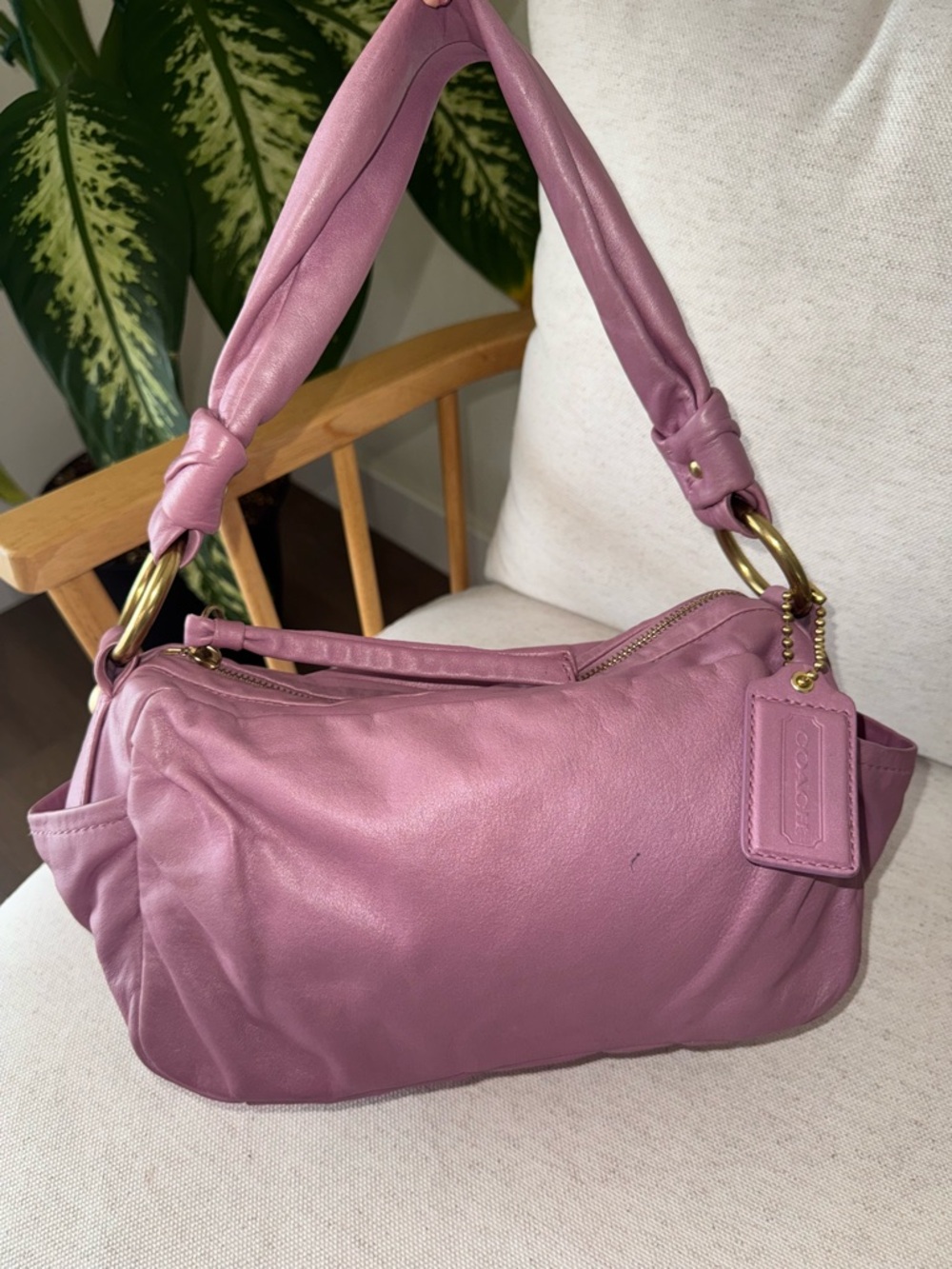 Coach Parker VTG Barbie Pink Shoulder Y2K Leather Shoulder HandBag Purse #13442 - Picture 5 of 17